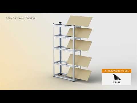 VonHaus 5-Tier Galvanised Steel Shelving Units 1.5m | 1.8m