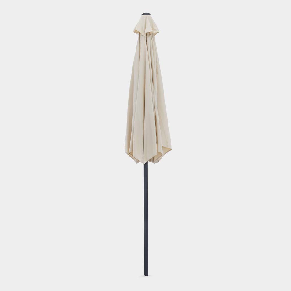 Cream 2.7m Steel Garden Parasol & Base Set (12kg)