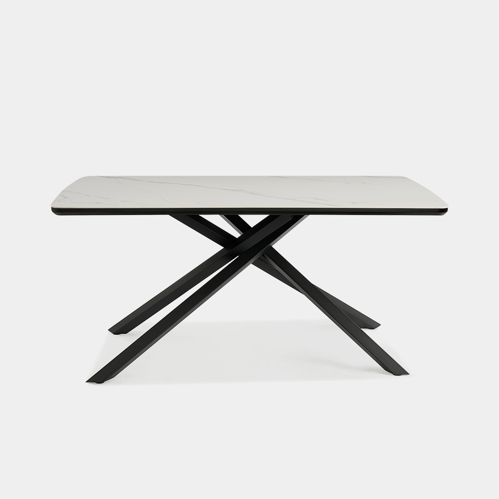 Atherton 160cm White Marble Effect Dining Table - 6 Seater