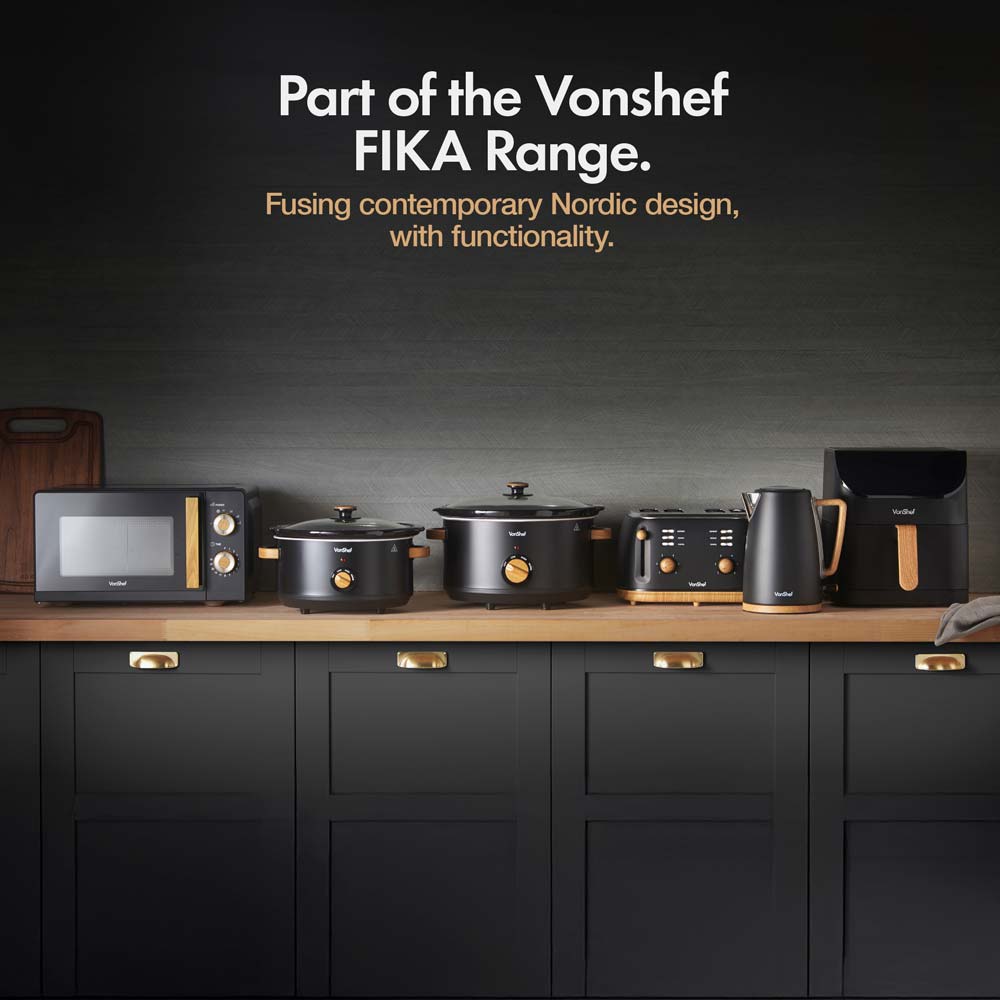 Fika Black & Wood 6.5L Slow Cooker