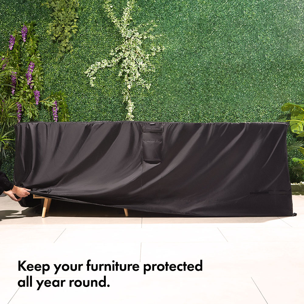 Garden Furniture Cover Black (H) 85cm x (W) 250cm 
