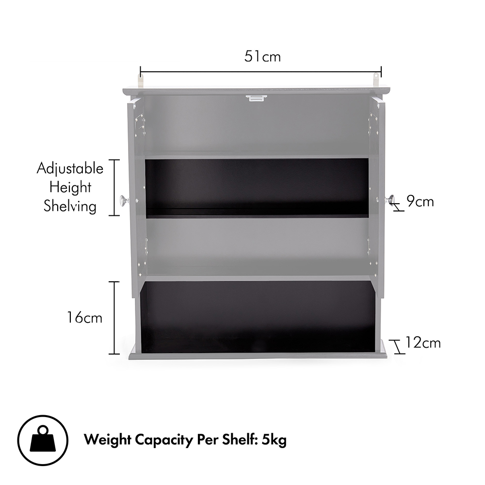 Shrewsbury Black Mirrored Bathroom Cabinet