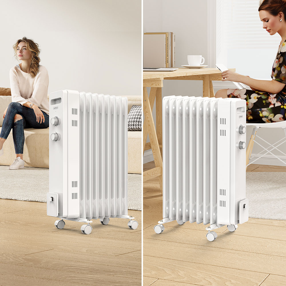 9 Fin Oil Filled Radiator 2000W - White 