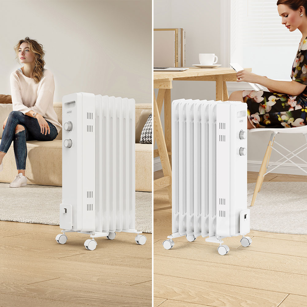 7 Fin Oil Filled Radiator 1500W - White