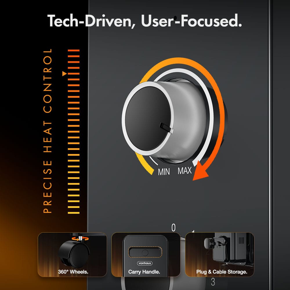 9 Fin Oil Filled Radiator 2000W - Black