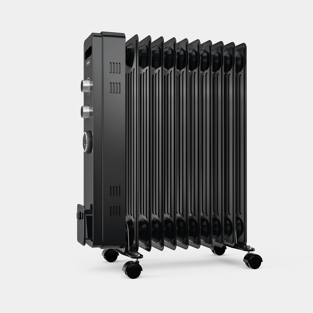 11 Fin Oil Filled Radiator with Timer 2500W - Black