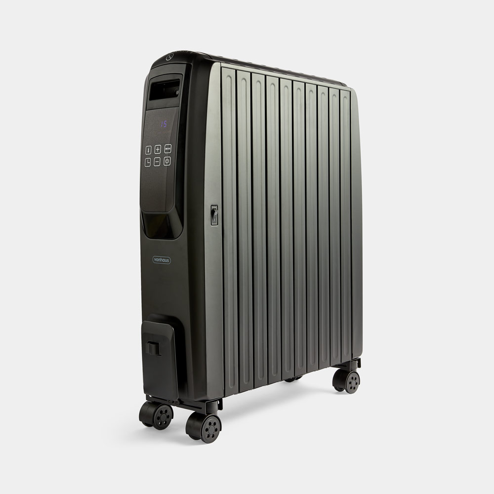 Black Oil Filled Radiator with Digital Display - 2500W