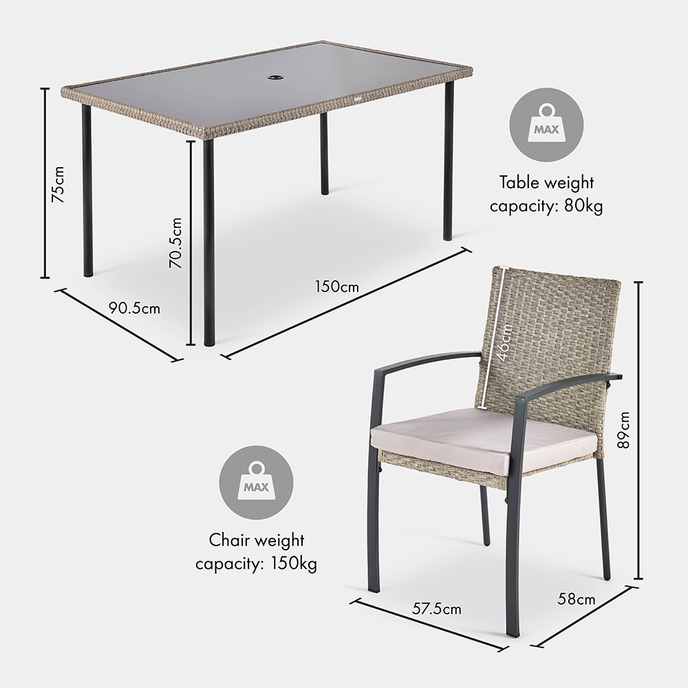Alba 6 Seater Garden Dining Set
