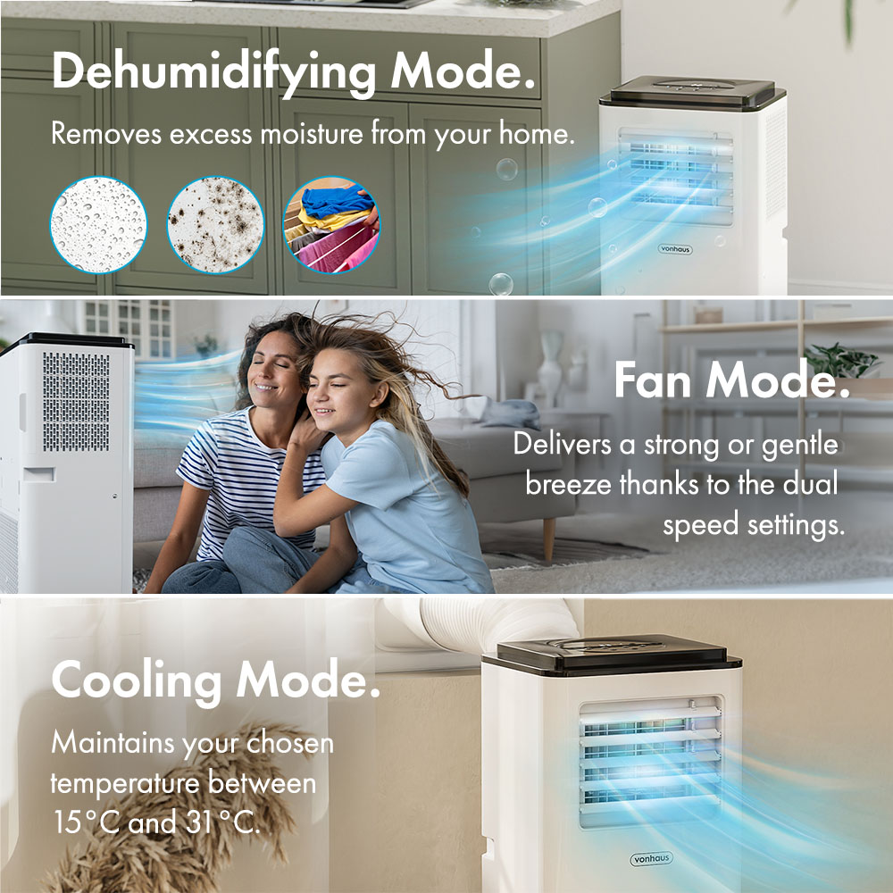 Portable Air Conditioner with 5 Modes – 7000BTU