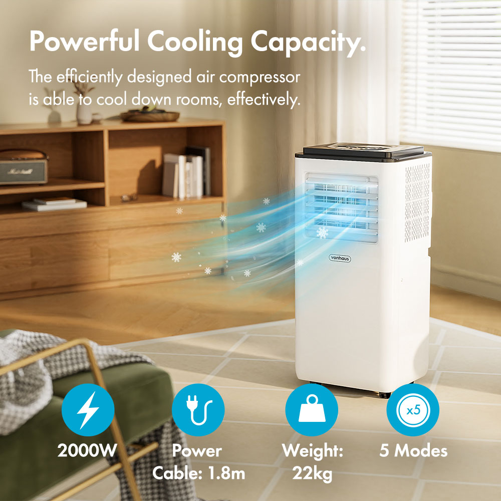 Portable Air Conditioner with 5 Modes – 7000BTU