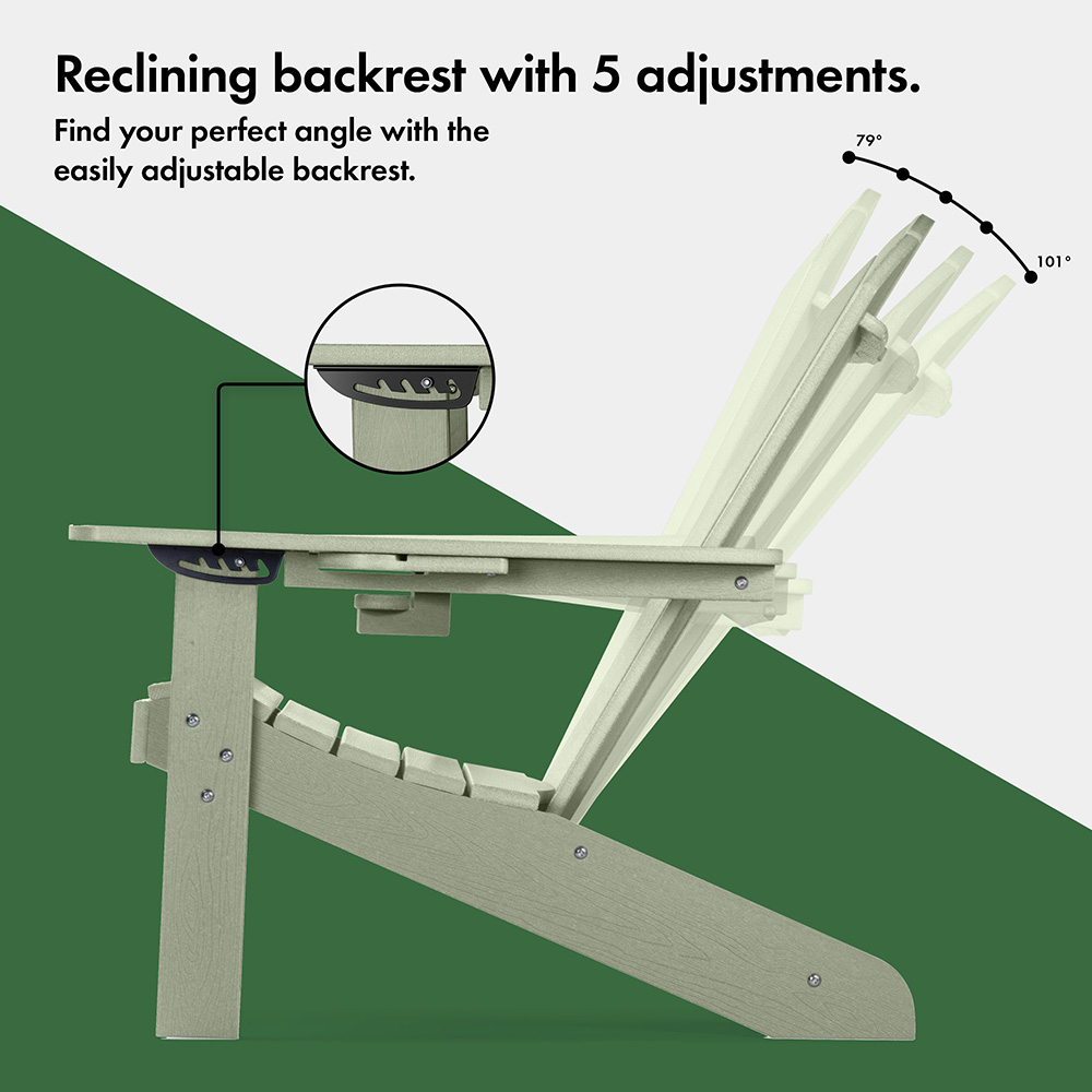 Westport Adirondack Green Garden Chair with Footstool