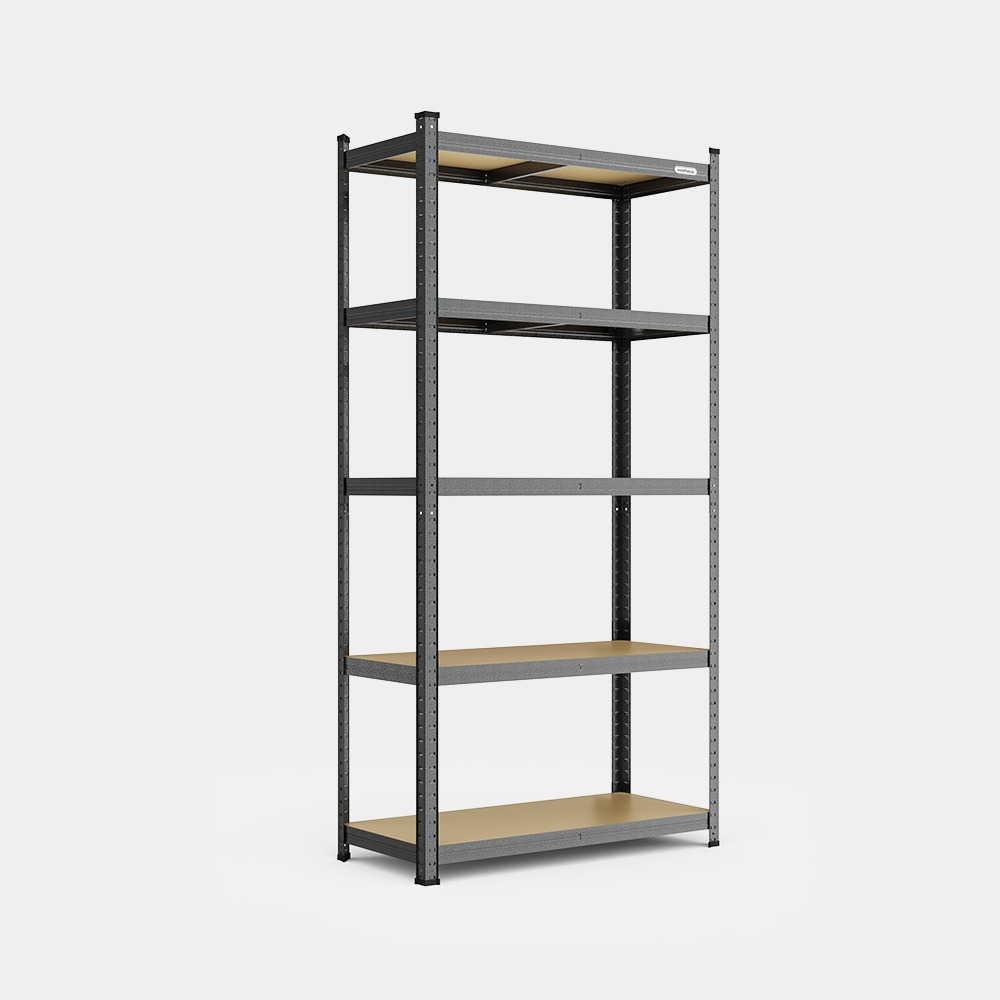 5-Tier Metal Shelving Unit  –  Grey (180 x 90 x 40cm)