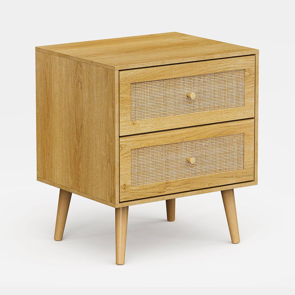 Sienna Rattan Bedside Table 2 Drawer