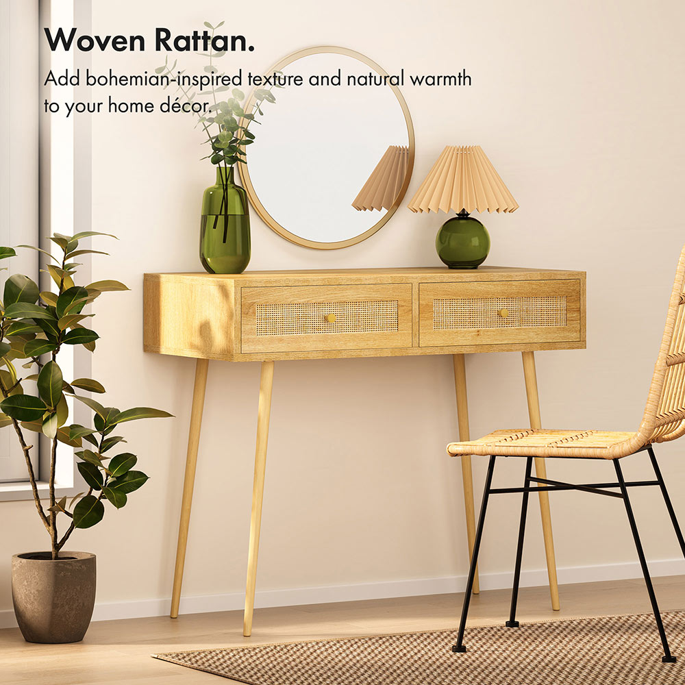 Sienna Rattan Dressing Table Desk 