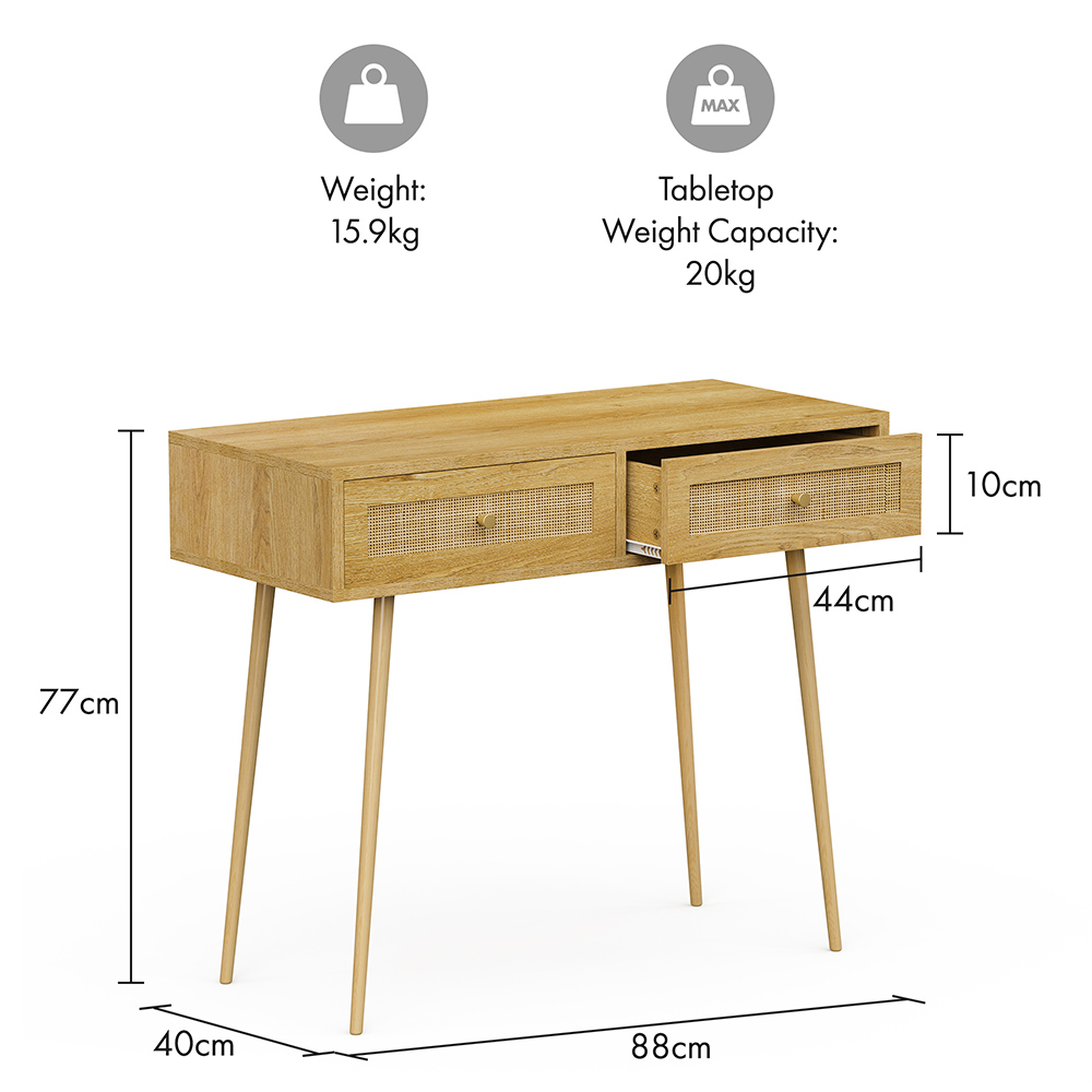 Sienna Rattan Dressing Table Desk 