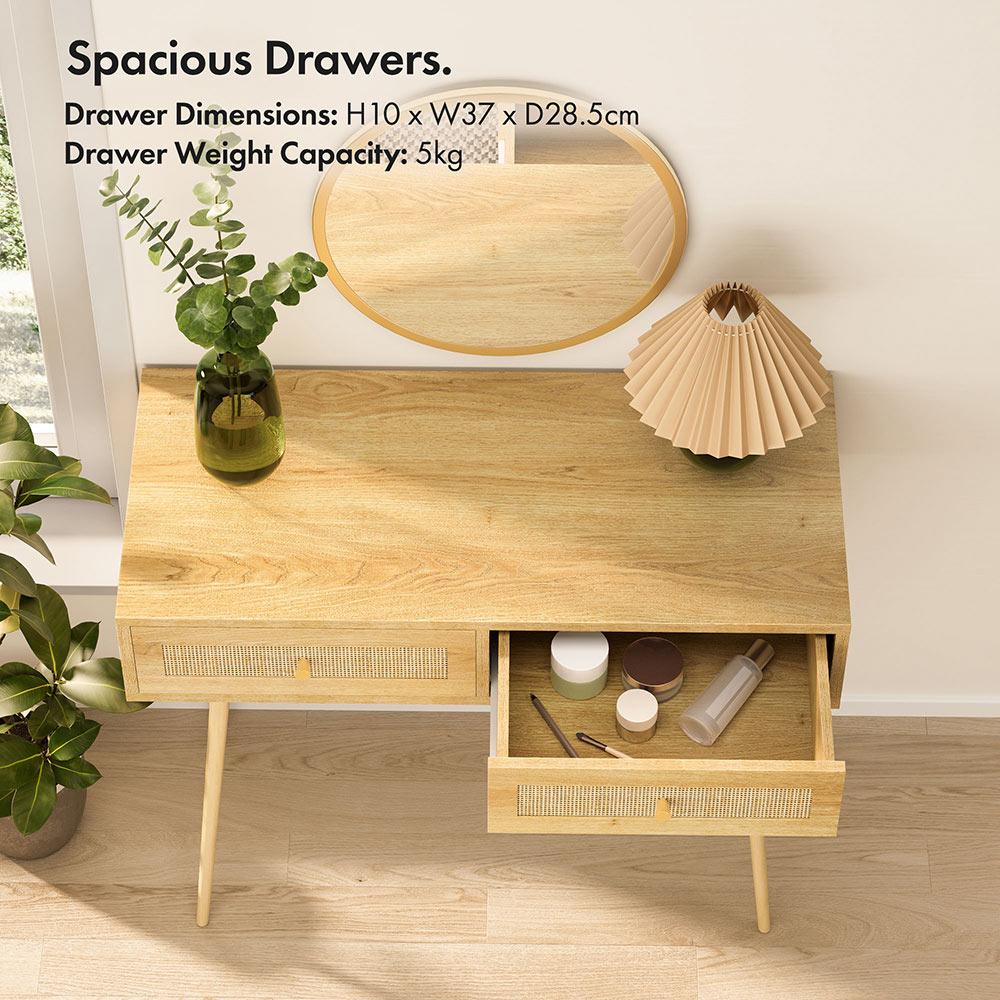 Sienna Rattan Dressing Table Desk 