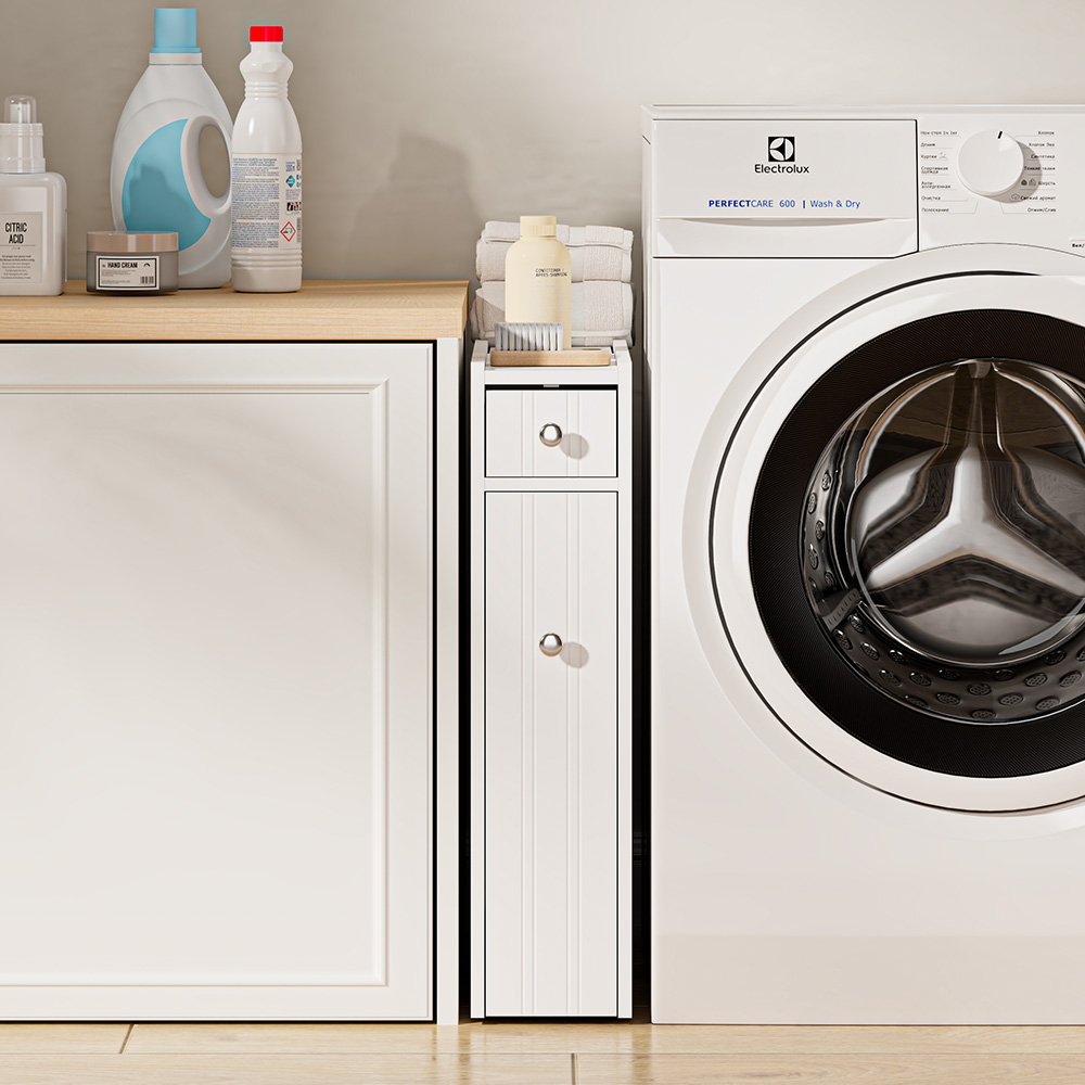 Holbrook White Slim Bathroom Storage Unit 