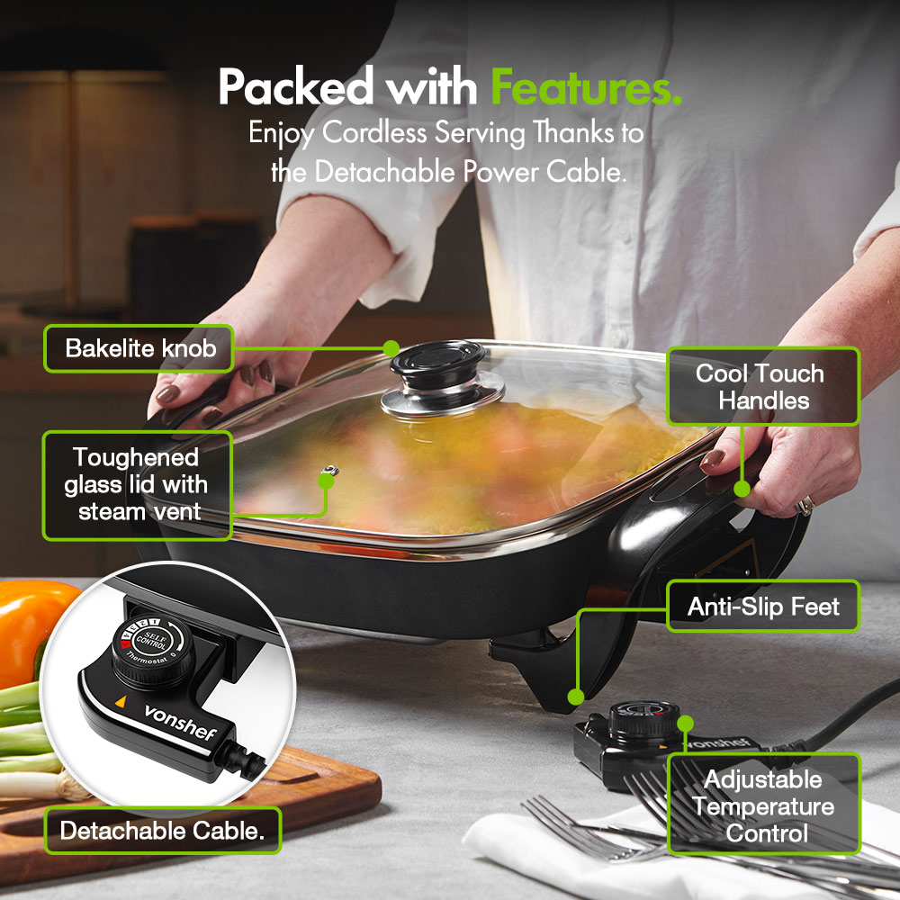 Square Electric Frying Pan - 30cm