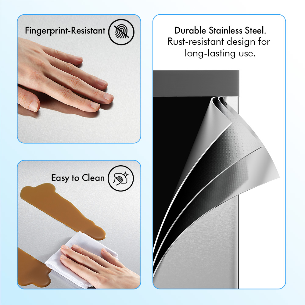 Triple Stainless Steel Recycling Bin - 32L