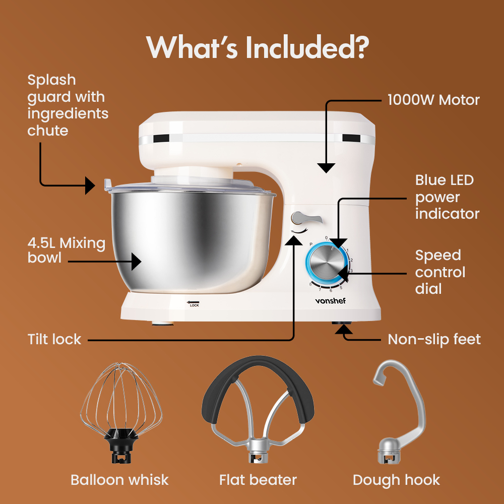 1000W Cream Stand Mixer