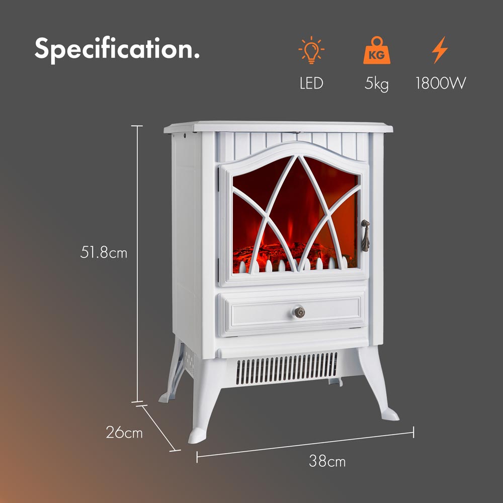 White Stove Heater - 1800W 