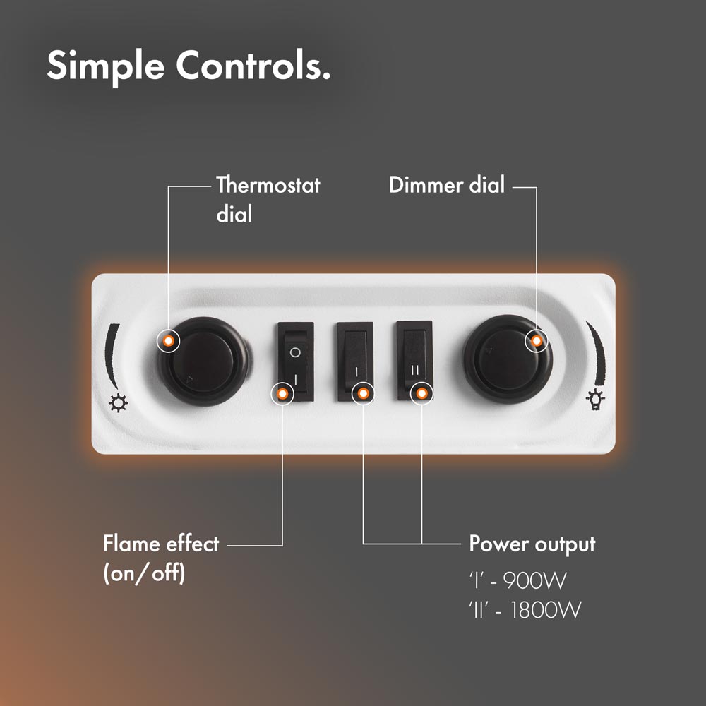 White Stove Heater - 1800W 