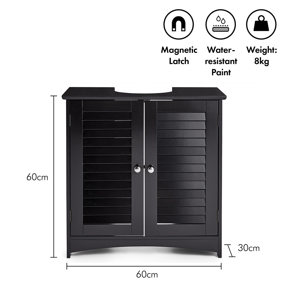 Shrewsbury Black Under Sink Storage Cabinet
