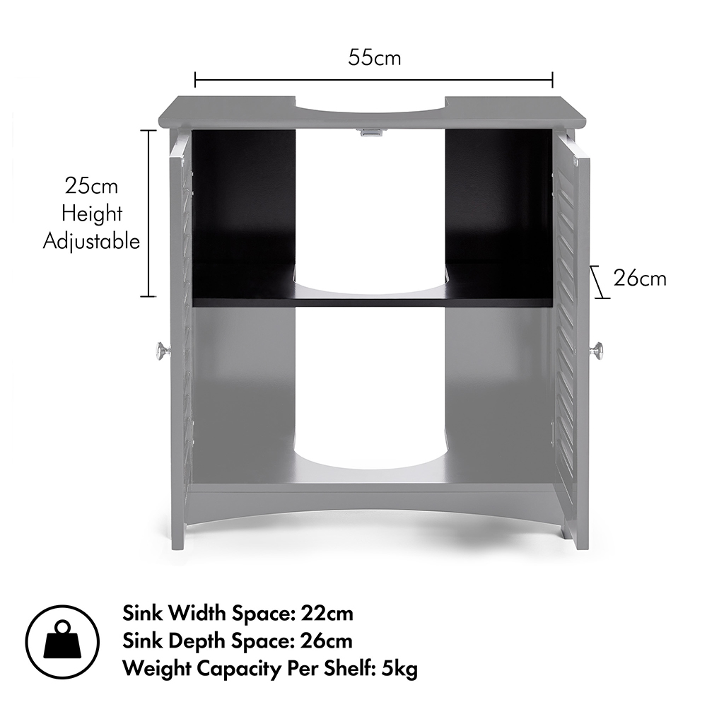 Shrewsbury Black Under Sink Storage Cabinet