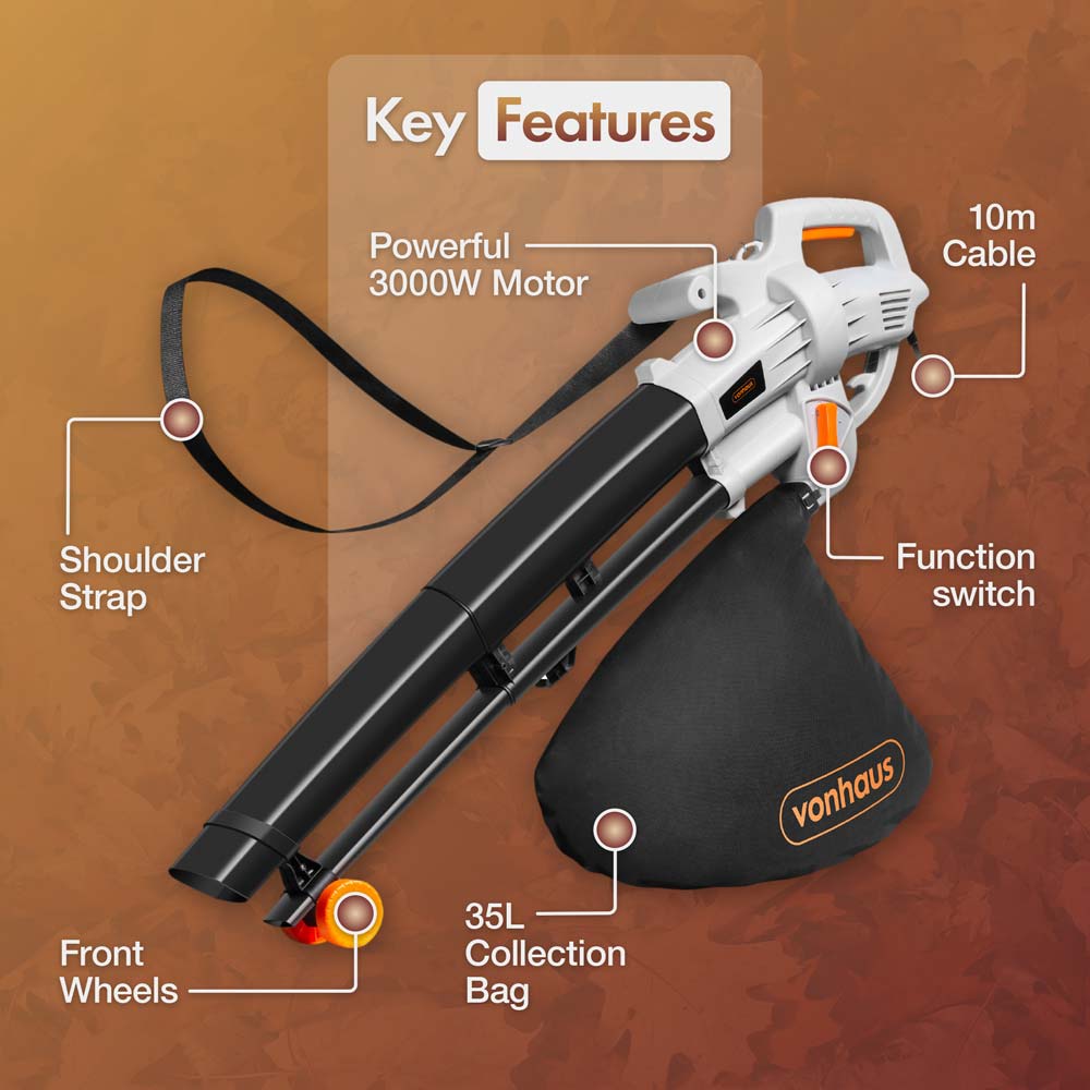 Leaf Blower with Built-in Vacuum and Mulching Function