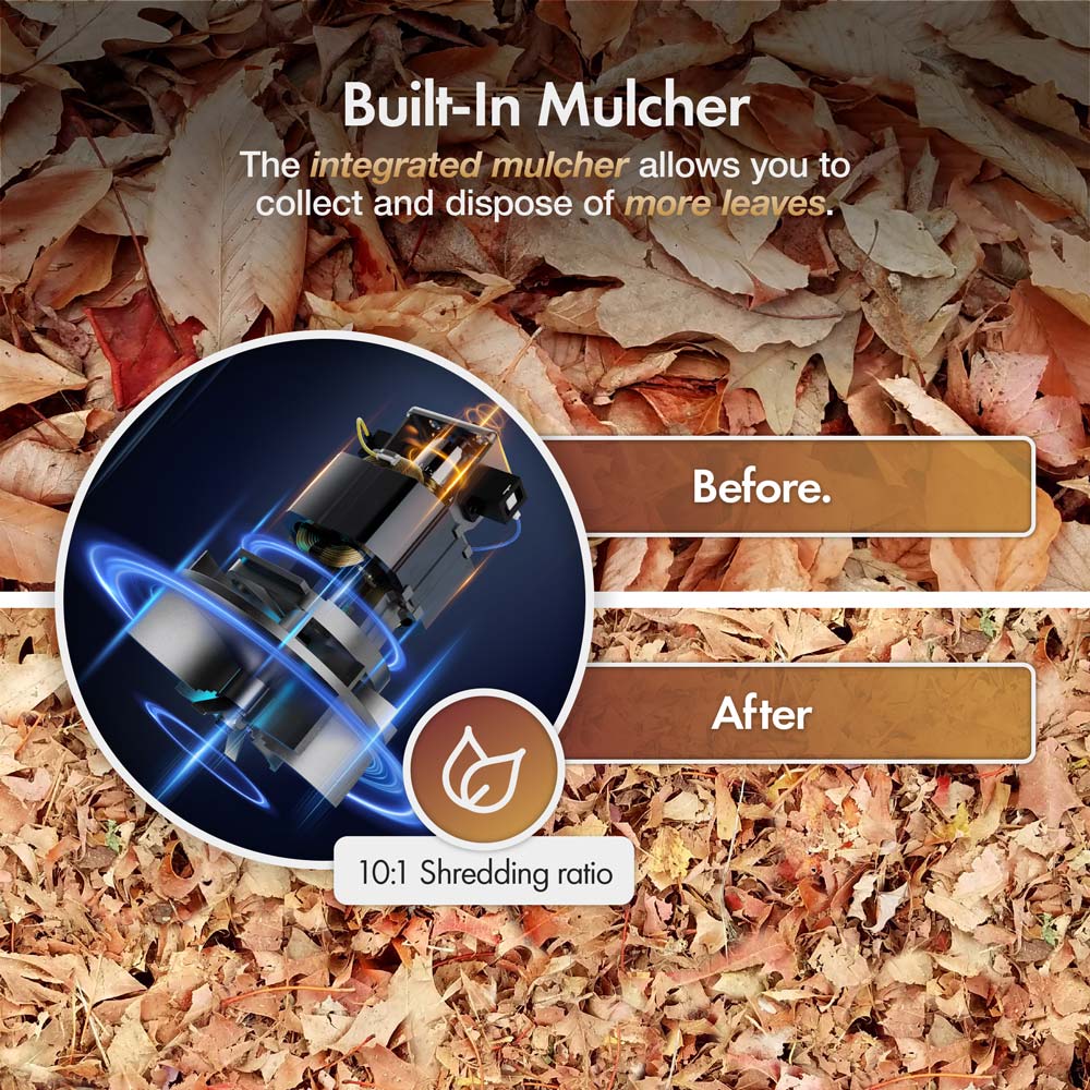 Leaf Blower with Built-in Vacuum and Mulching Function