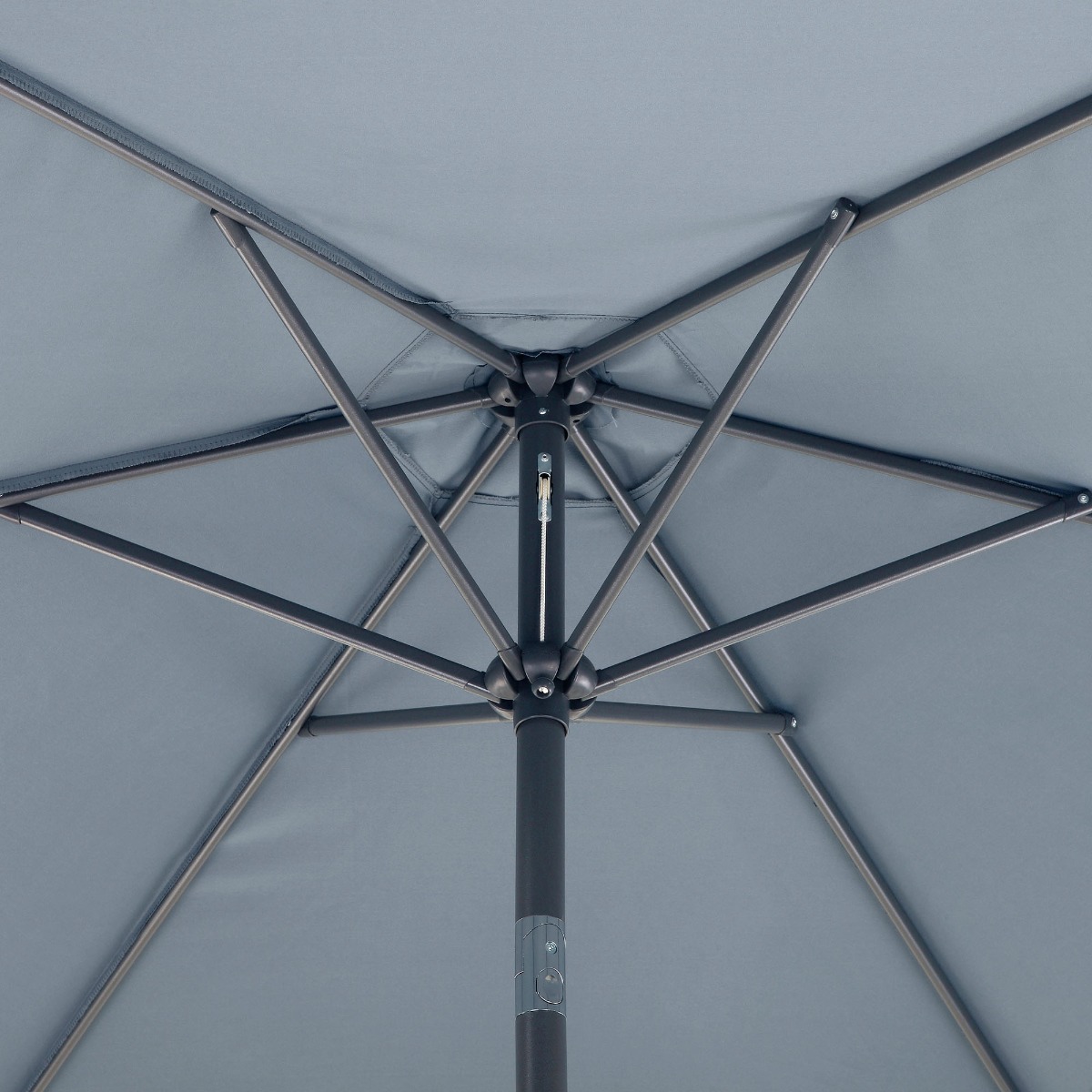 Wooden Dining Set w/ Grey Parasol & Base