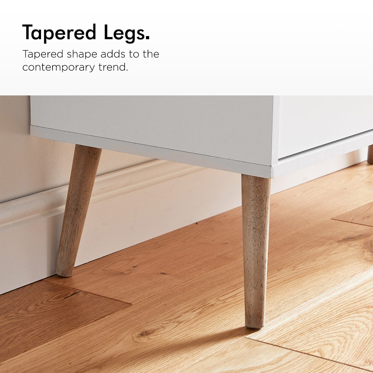 White & Oak Effect Chest Of Drawers