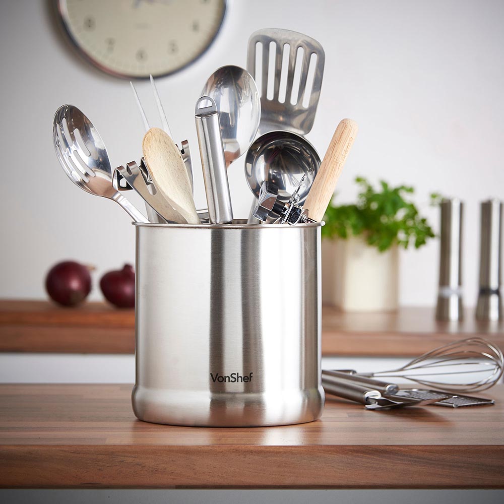 Silver Kitchen Utensil Holder