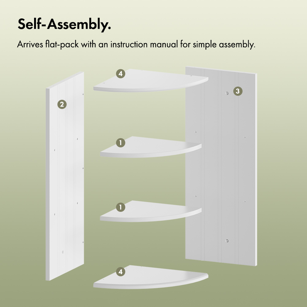 Holbrook White 3 Tier Corner Shelf Unit