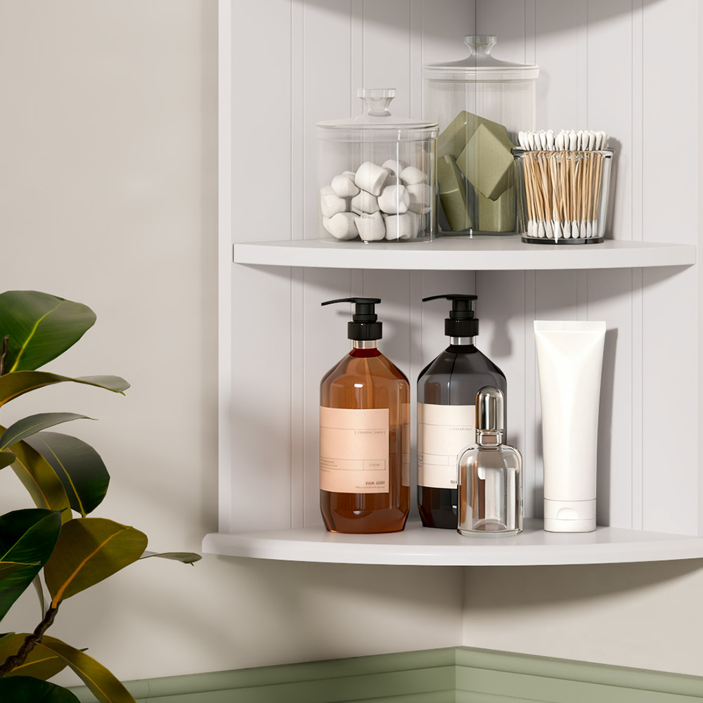 Holbrook White 3 Tier Corner Shelf Unit