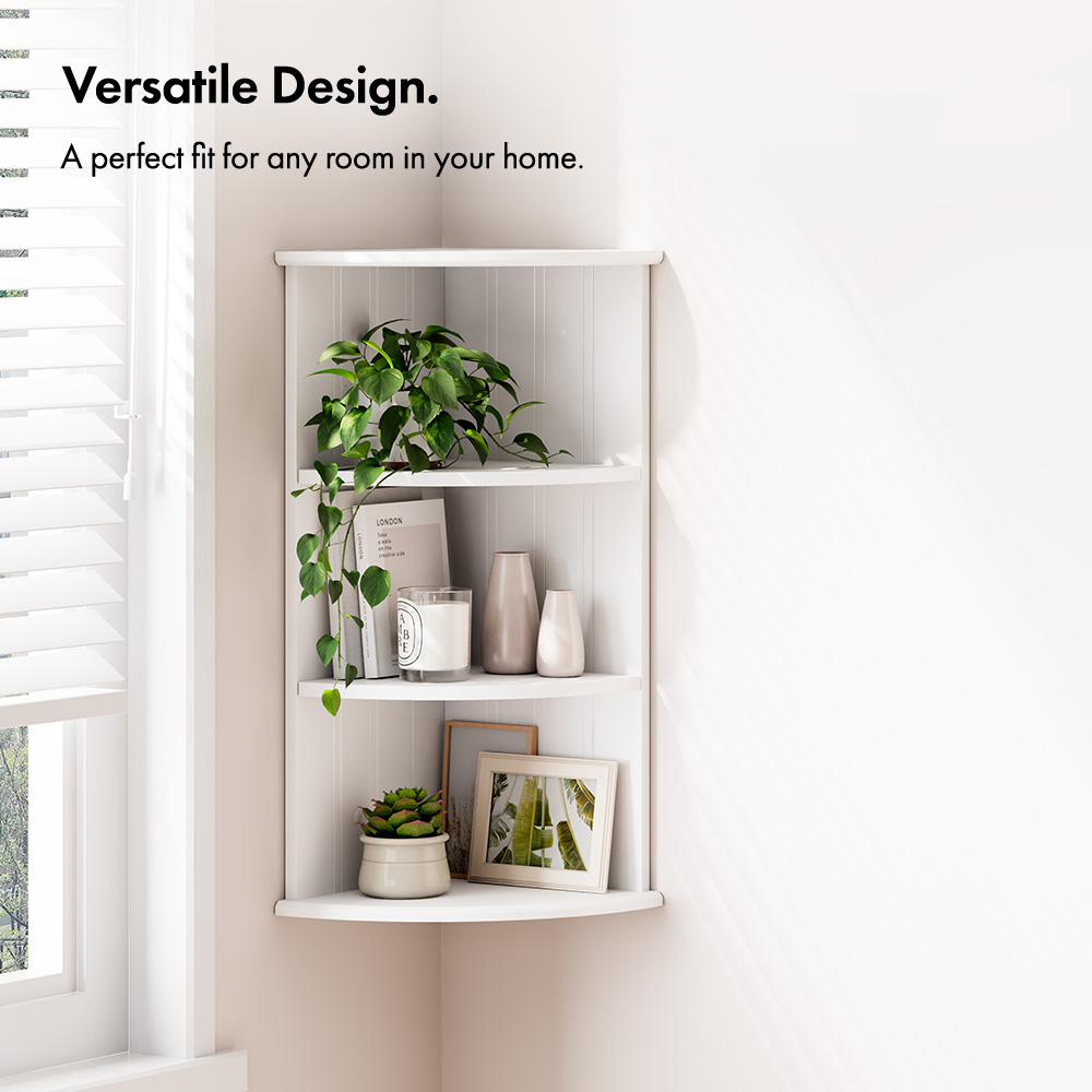 Holbrook White 3 Tier Corner Shelf Unit
