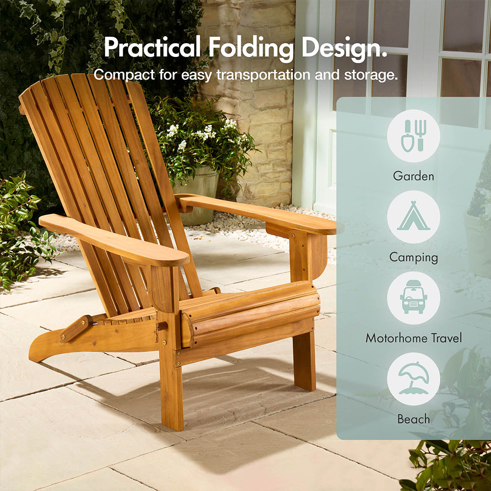 Hudson Folding Adirondack Chair and Side Table