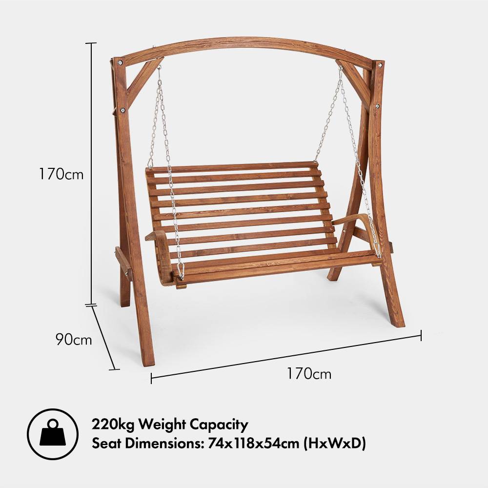 Wooden 2 Seater Swing Seat