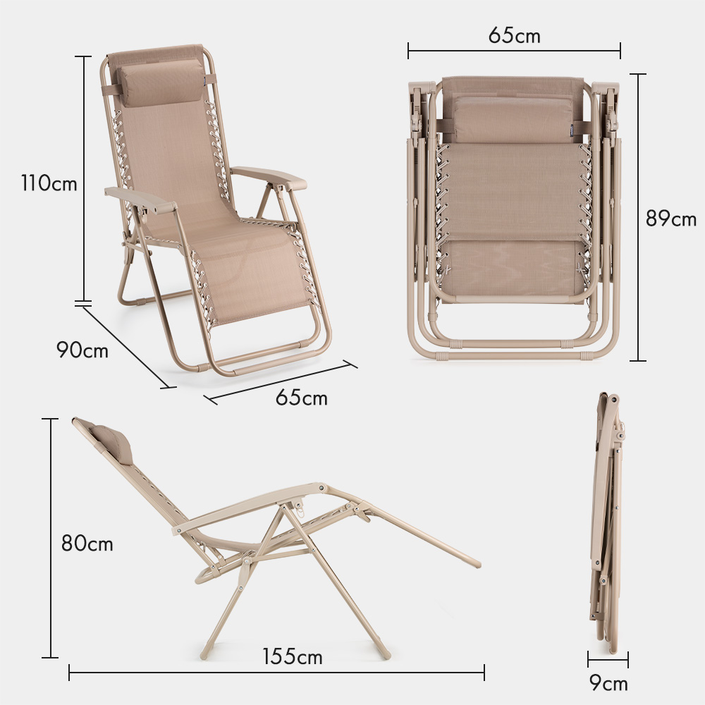 Verona Taupe Zero Gravity Chair – Set of 2