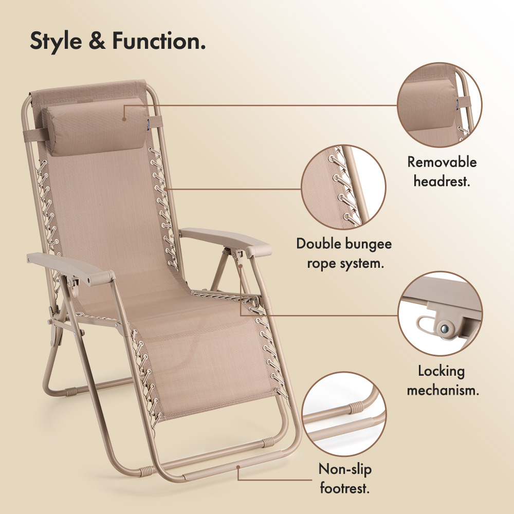 Verona Taupe Zero Gravity Chair – Set of 2