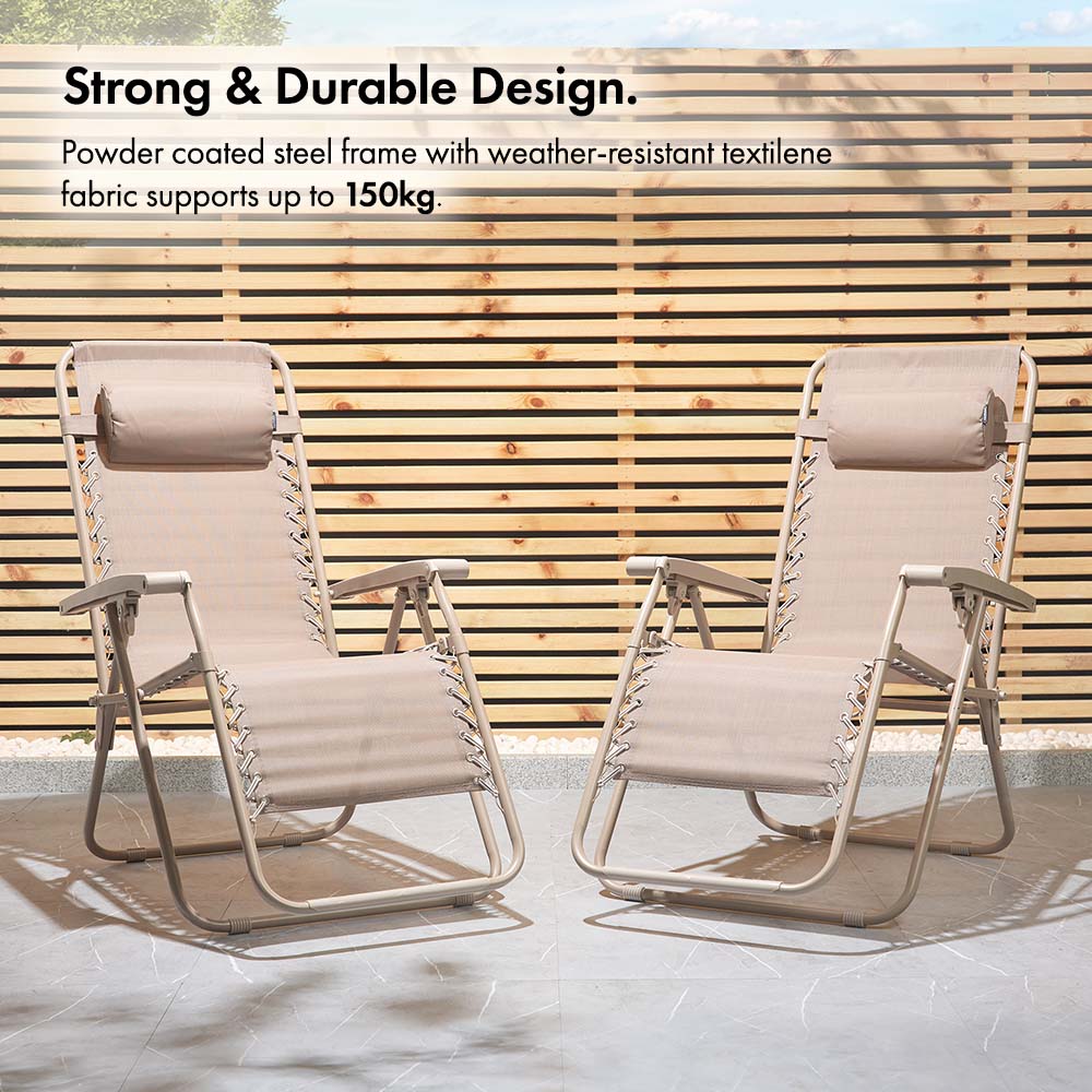 Verona Taupe Zero Gravity Chair – Set of 2