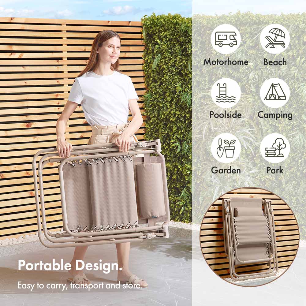 Verona Taupe Zero Gravity Chair – Set of 2