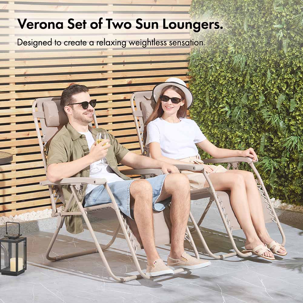 Verona Taupe Zero Gravity Chair – Set of 2