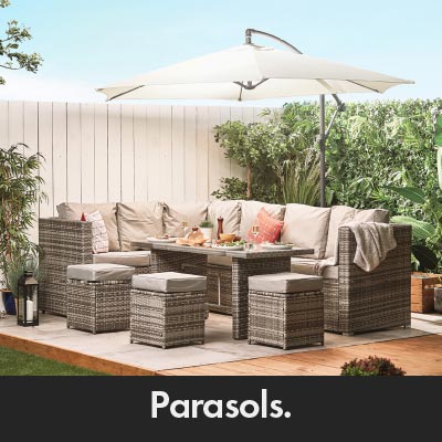 Rattan Garden Furniture Set With Parasol